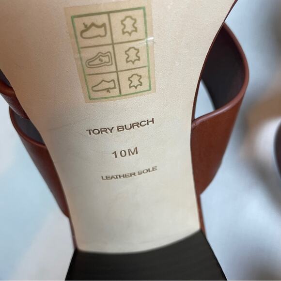 Tory Burch Tiny Miller Toe Ring Laser Cut Block Heel Slide Sandals NWOB - Picture 10 of 12